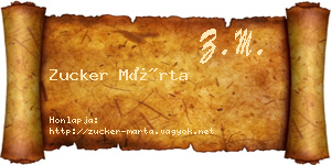 Zucker Márta névjegykártya