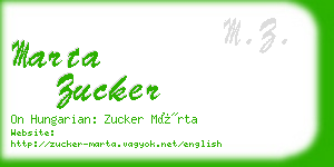 marta zucker business card